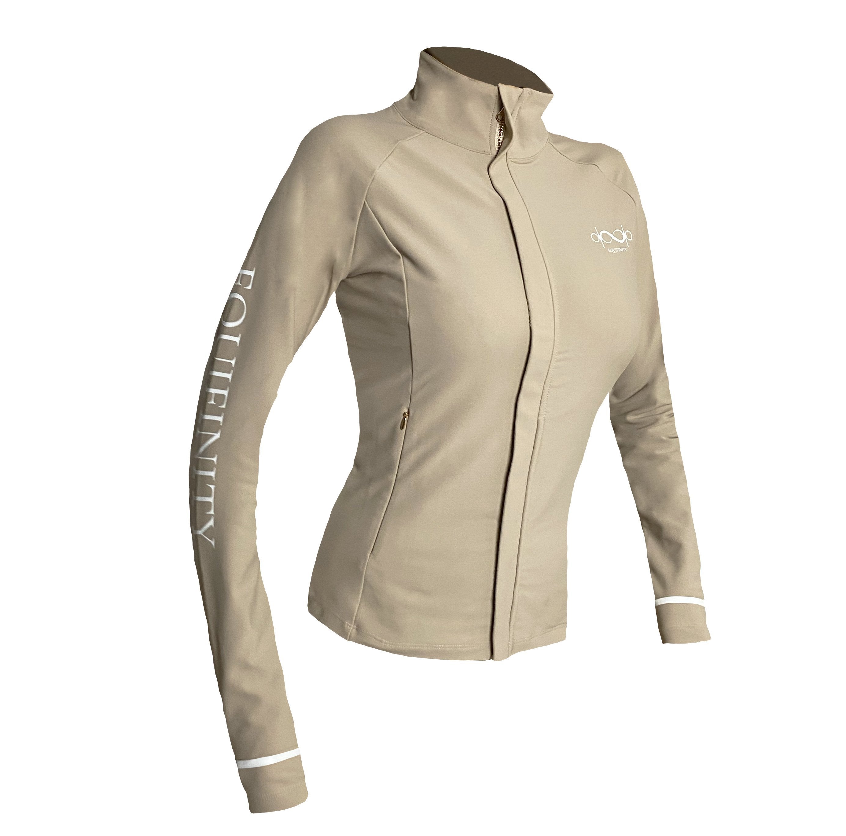 EQUIFINITY Sweater Top with Zipper LUCIA Champagne Beige –